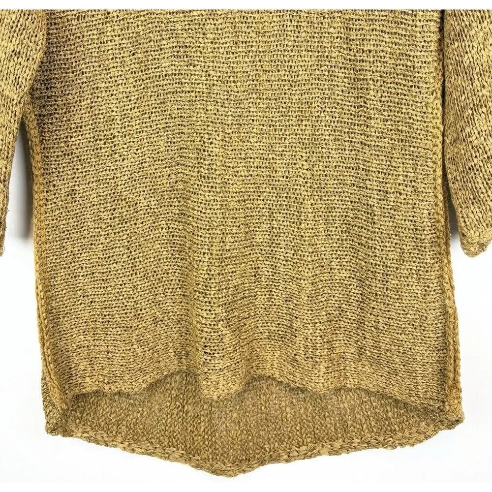 Free People FP Beach Cover-Up Tunic Beach Resort Swim Pool Oversized Gold Sz XS